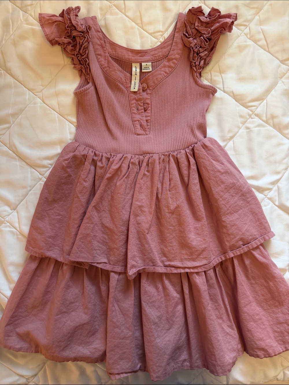 Janie and Jack Mauve Ruffle Tiered Dress